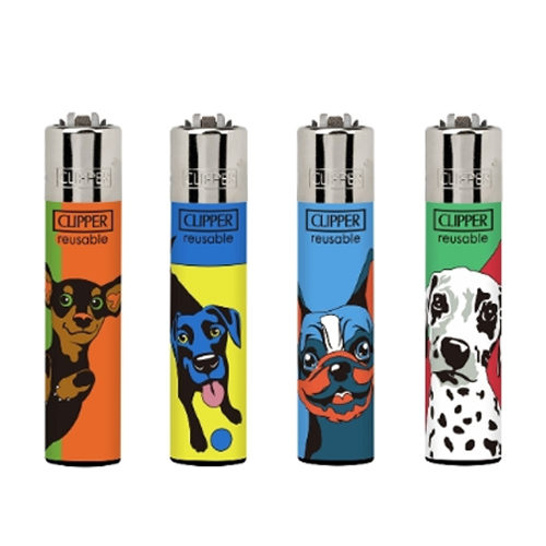 Encendedor Clipper Pop Art 3 (perros) 24 unid.